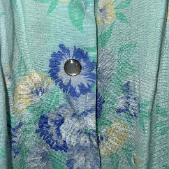 Vintage Simply Basic Pearl Snap House Dress Robe Size Large - Picture 4 of 12